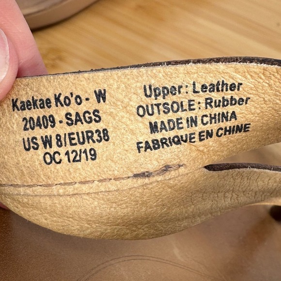 Olukai Kaekae Ko'o Brown Leather Flip Flop Sandals Womens 8 20409-SAGS - Picture 7 of 10